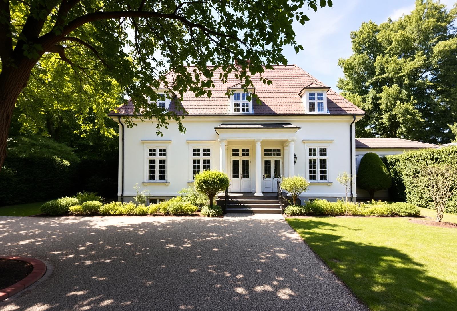 Klassisk sekelskifteshus-villa i Stockholm en solig dag